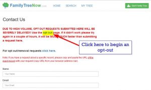 Click on the 'Opt-Out' Link