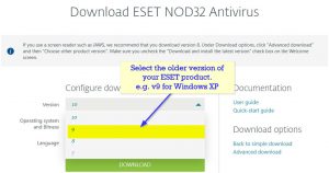 How to Download an old ESET version